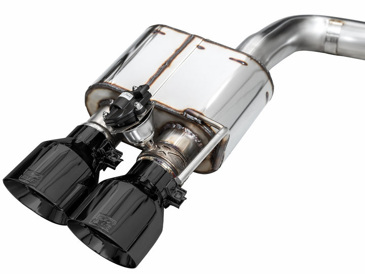 AWE SwitchPath™ Exhaust for Ford Mustang S550 Mach1 - Quad Diamond Black Tips
