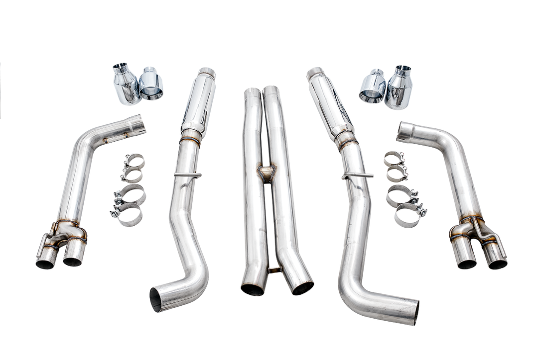 AWE Track Edition Exhaust for 17+ Challenger 5.7 - Chrome Silver Quad Tips