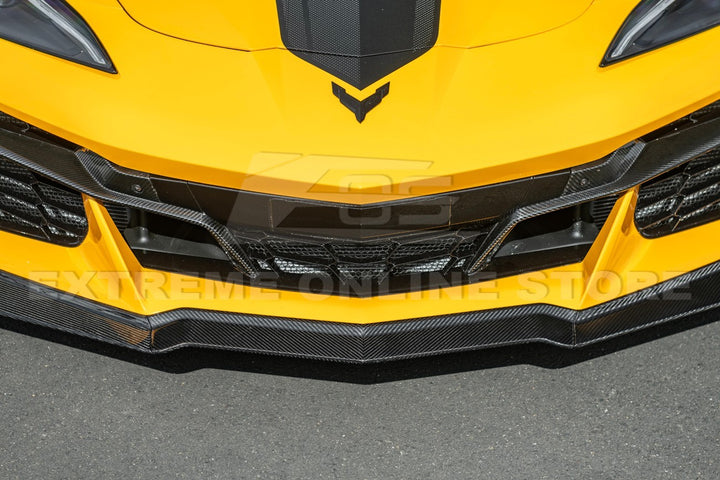 2023-Present Corvette C8 Z06 / E-Ray | Z07 Extended DRY CARBON FIBER Front Lip Splitter &amp; No-Drill Canards