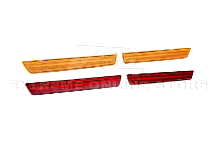 2015-2023 Dodge Challenger | Front Amber &amp; Rear Red LED Reflector Light Set