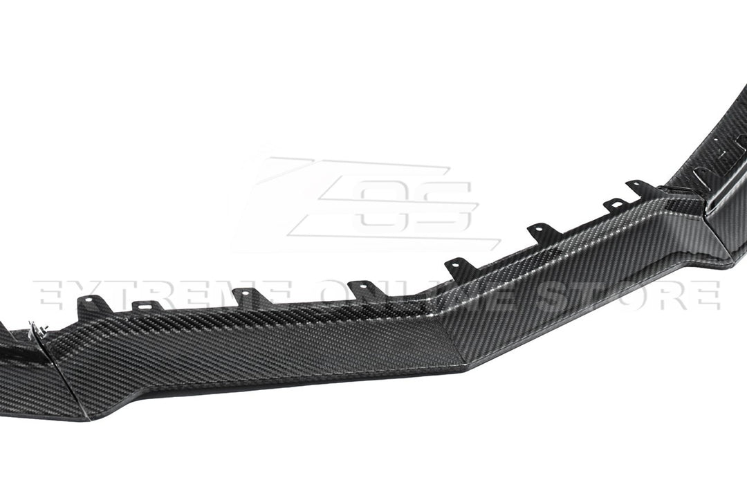 2023-Present Corvette C8 Z06 / E-Ray | Z07 Extended DRY CARBON FIBER Front Lip Splitter &amp; No-Drill Canards