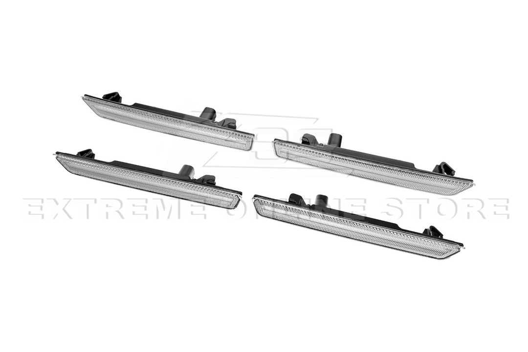 2015-2023 Dodge Challenger | Front Amber &amp; Rear Red LED Reflector Light Set