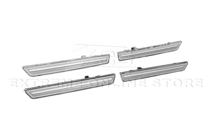 2015-2023 Dodge Challenger | Front Amber &amp; Rear Red LED Reflector Light Set