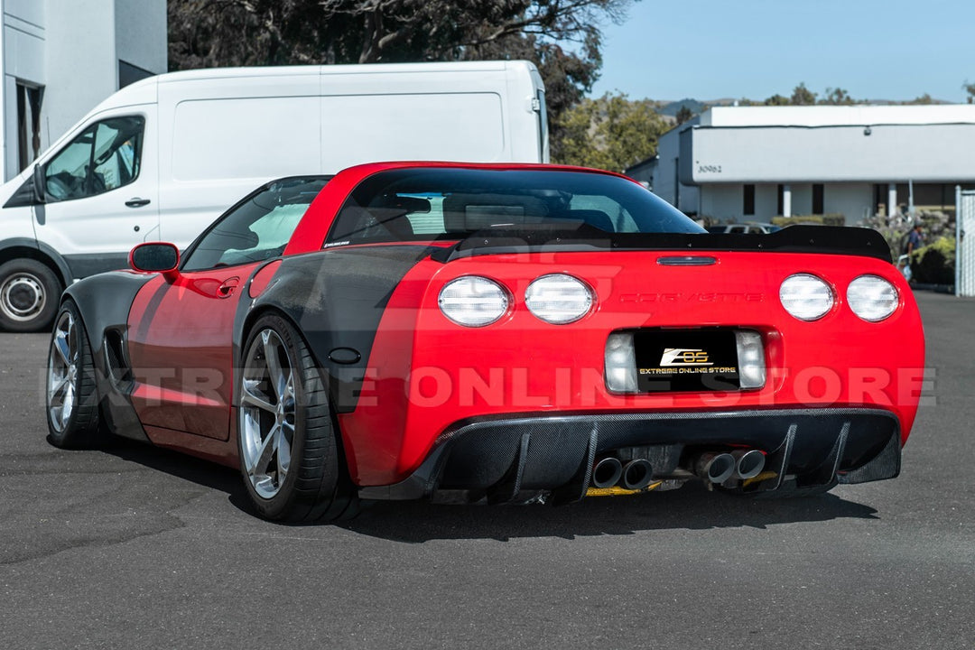 1997-04 Corvette C5 | EOS Performance Carbon Fiber Rear Bumper Finned Diffuser