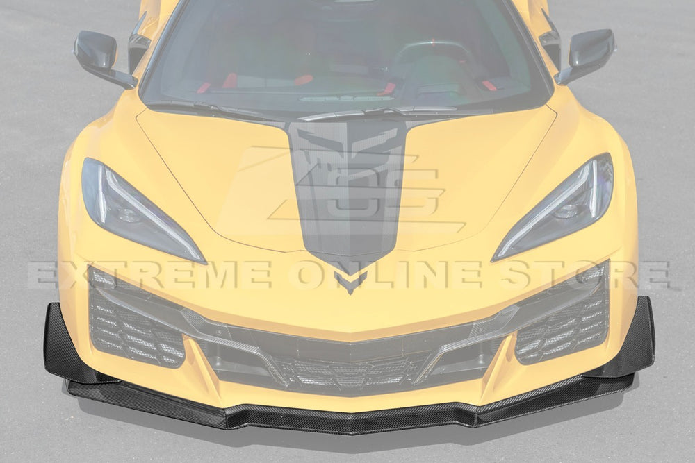 2023-Present Corvette C8 Z06 / E-Ray | Z07 Extended DRY CARBON FIBER Front Lip Splitter & No-Drill Canards