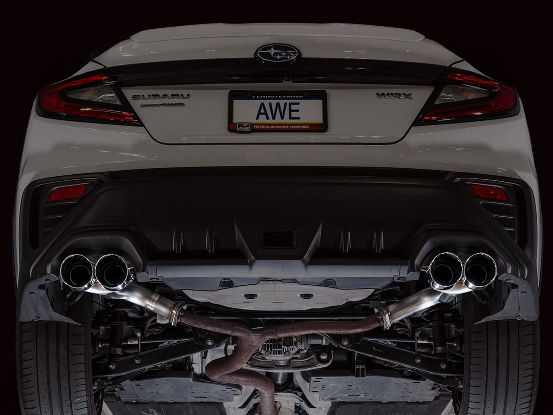 AWE Track Edition Axleback Exhaust for VB Subaru WRX - Chrome Silver Tips