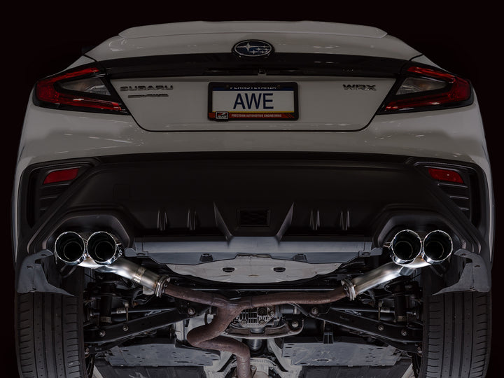 AWE Track Edition Axleback Exhaust for VB Subaru WRX - Chrome Silver Tips