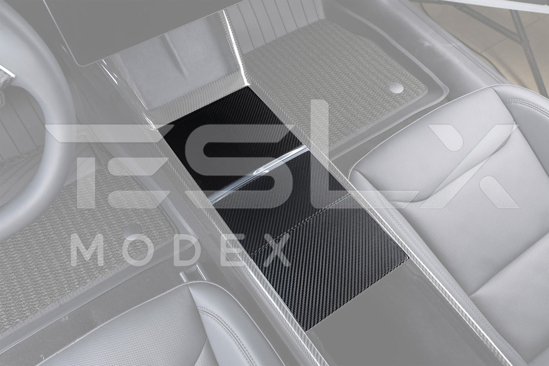 2024-Up Tesla Model 3, 2025-Up Model Y Carbon Fiber Interior Central Storage Box Cover