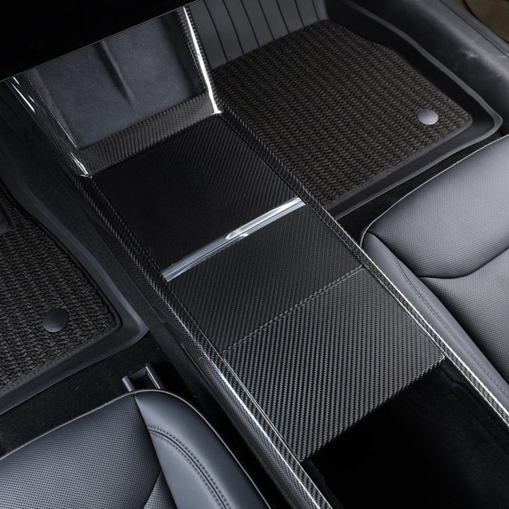 2024-Up Tesla Model 3, 2025-Up Model Y Carbon Fiber Interior Central Storage Box Cover