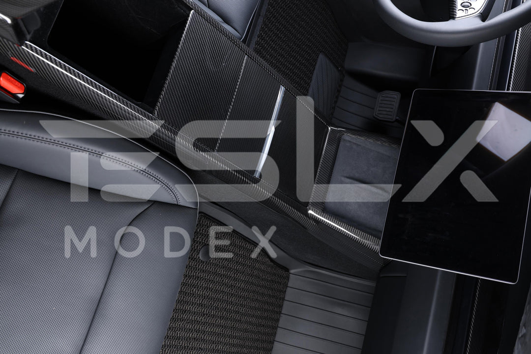 2024-Up Tesla Model 3, 2025-Up Model Y Carbon Fiber Interior Central Storage Box Cover