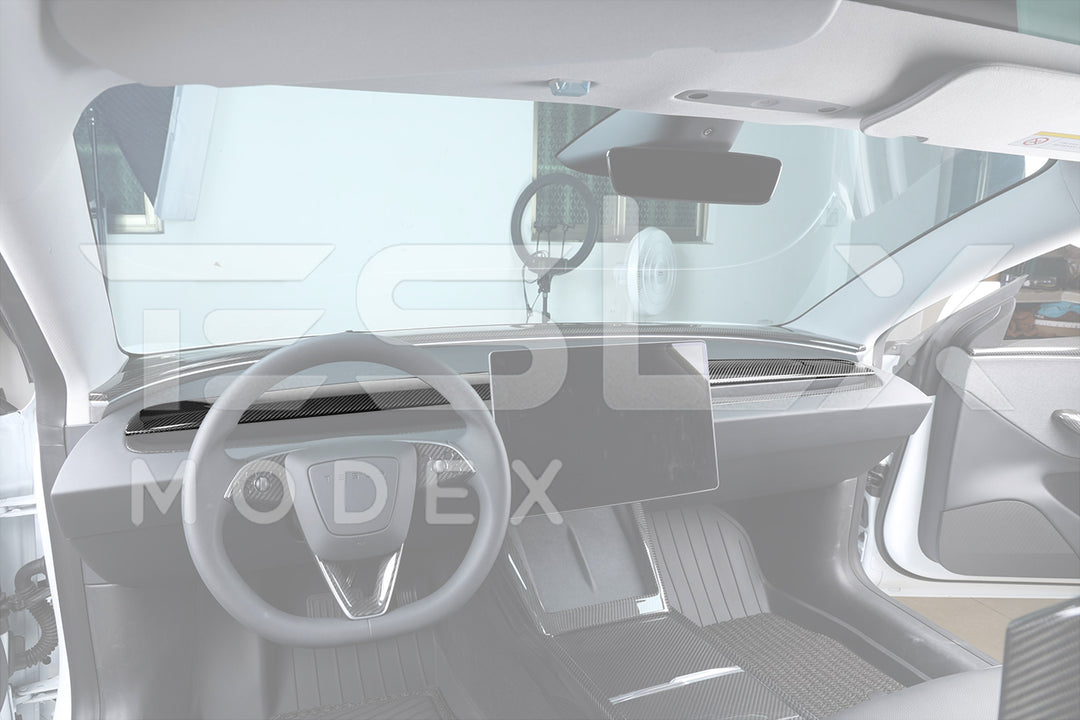 2024-Up Tesla Model 3, 2025-Up Model Y Carbon Fiber Interior Front Dashboard Cover