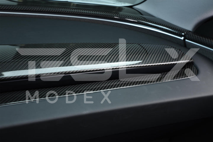 2024-Up Tesla Model 3, 2025-Up Model Y Carbon Fiber Interior Front Dashboard Cover