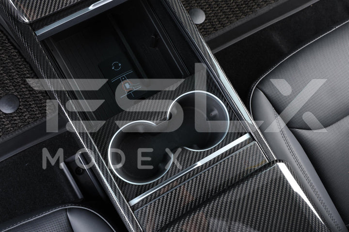 2024-Up Tesla Model 3, 2025-Up Model Y Carbon Fiber Interior Water Cup Frame