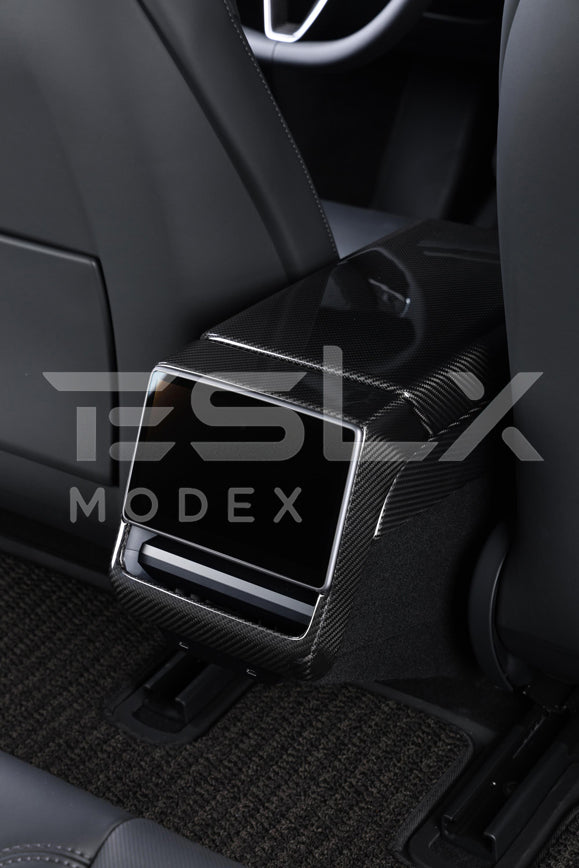 2024-Up Tesla Model 3 Carbon Fiber Interior Rear Display Frame Cover