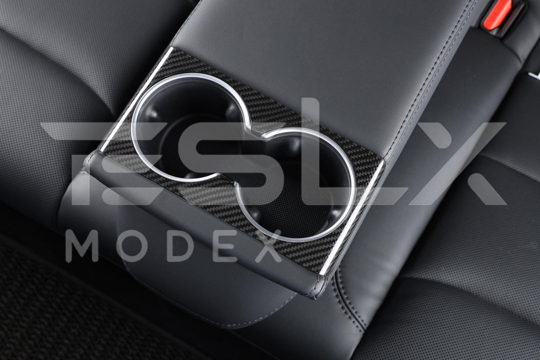 2024-Up Tesla Model 3, 2025-Up Model Y Carbon Fiber Interior Water Cup Frame