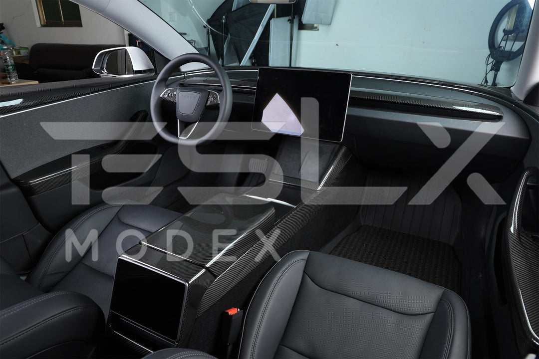 2020-23 Tesla Model 3 &amp; 20-25Y Carbon Fiber Interior Center Console Shift Sides
