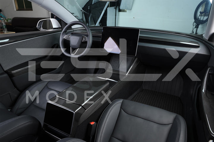 2020-23 Tesla Model 3 &amp; 20-25Y Carbon Fiber Interior Center Console Shift Sides