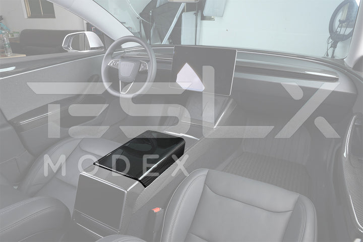 2020-Up Tesla Model 3 &amp; Y Carbon Fiber Interior Center Armrest Cover