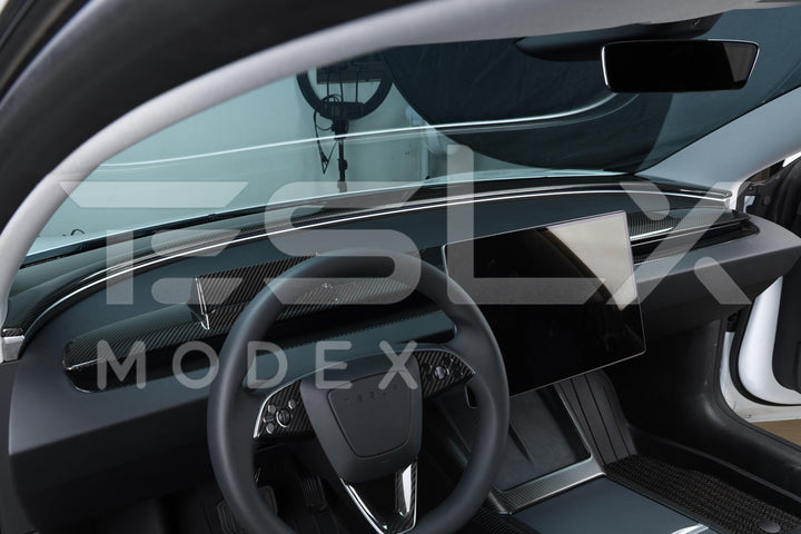 2017-Up Tesla Model 3 &amp; 20-24 Y Carbon Fiber Interior Instrument Trim