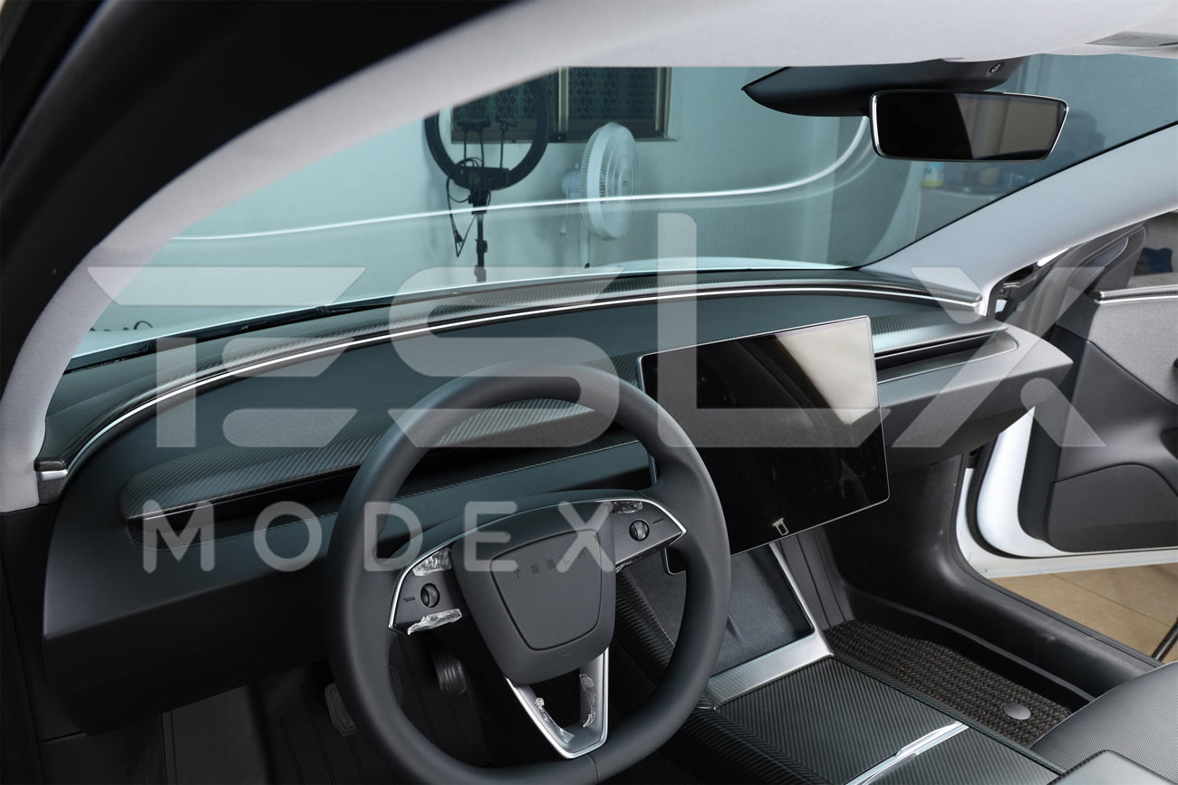 2017-Up Tesla Model 3 & Y Carbon Fiber Interior Instrument Trim