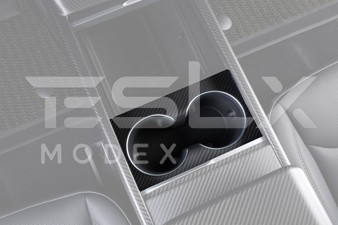 2024-Up Tesla Model 3, 2025-Up Model Y Carbon Fiber Interior Water Cup Frame