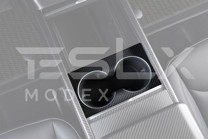2024-Up Tesla Model 3, 2025-Up Model Y Carbon Fiber Interior Water Cup Frame
