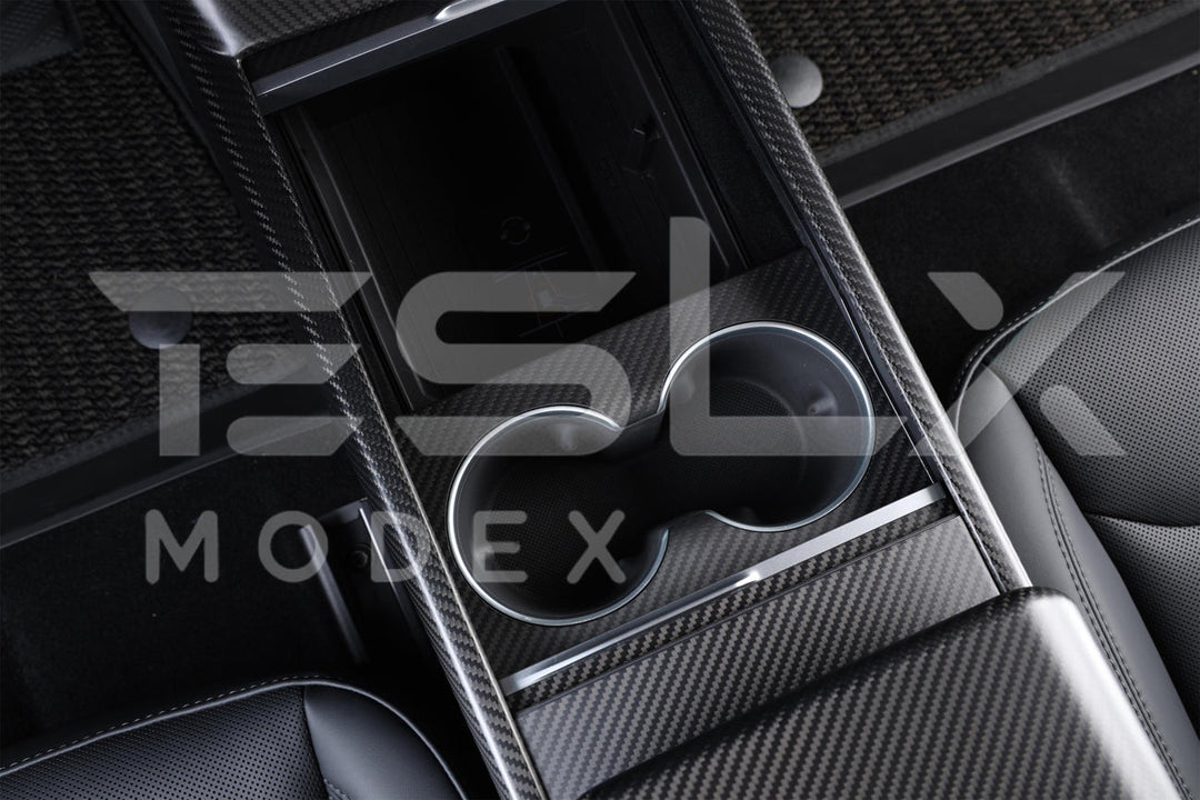 2024-Up Tesla Model 3, 2025-Up Model Y Carbon Fiber Interior Water Cup Frame