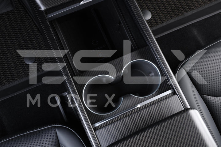 2024-Up Tesla Model 3, 2025-Up Model Y Carbon Fiber Interior Water Cup Frame