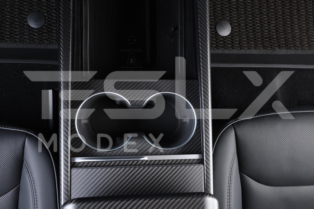 2024-Up Tesla Model 3, 2025-Up Model Y Carbon Fiber Interior Water Cup Frame