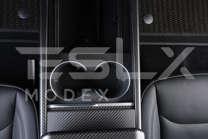 2024-Up Tesla Model 3, 2025-Up Model Y Carbon Fiber Interior Water Cup Frame
