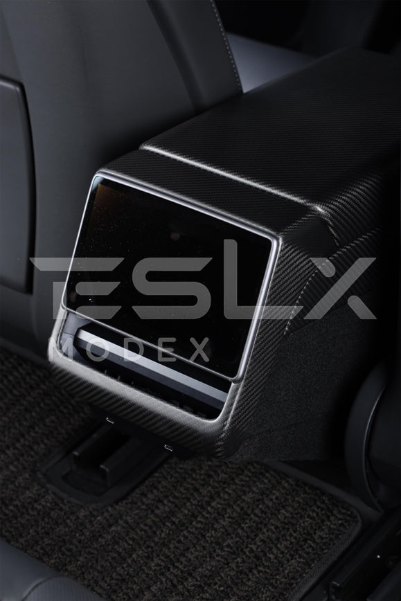 2024-Up Tesla Model 3 Carbon Fiber Interior Rear Display Frame Cover