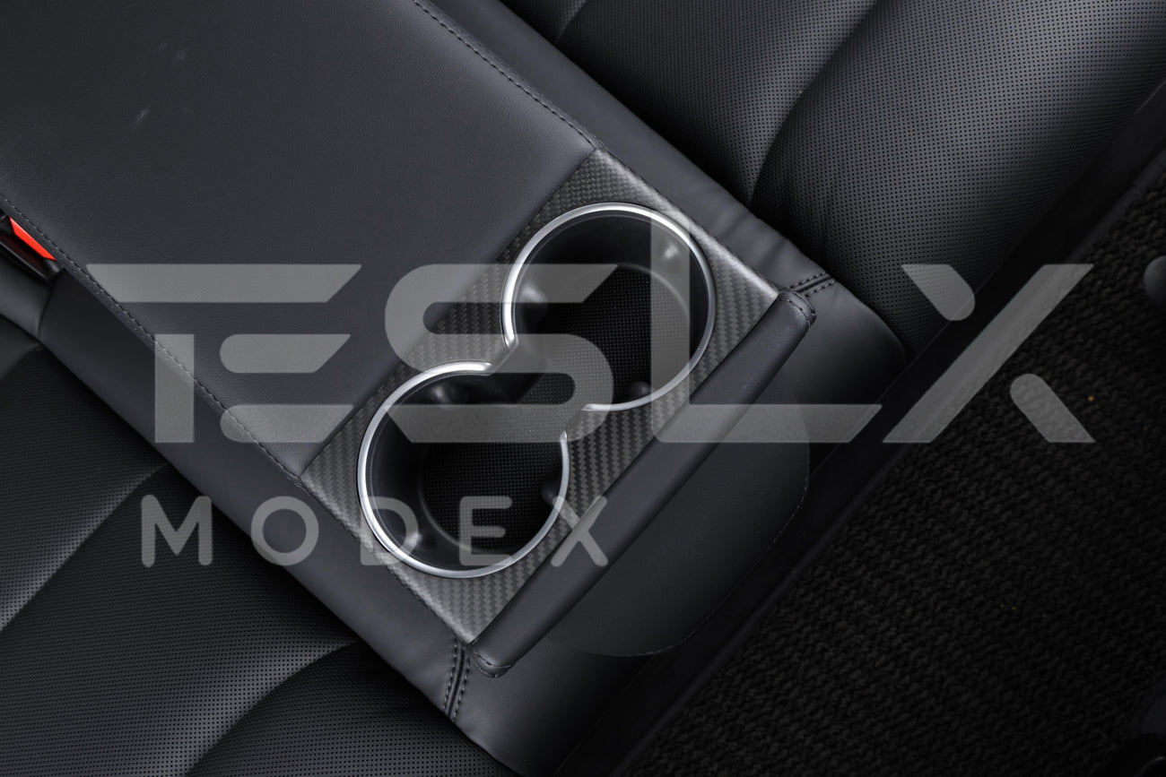 2024-Up Tesla Model 3 Carbon Fiber Interior Water Cup Frame
