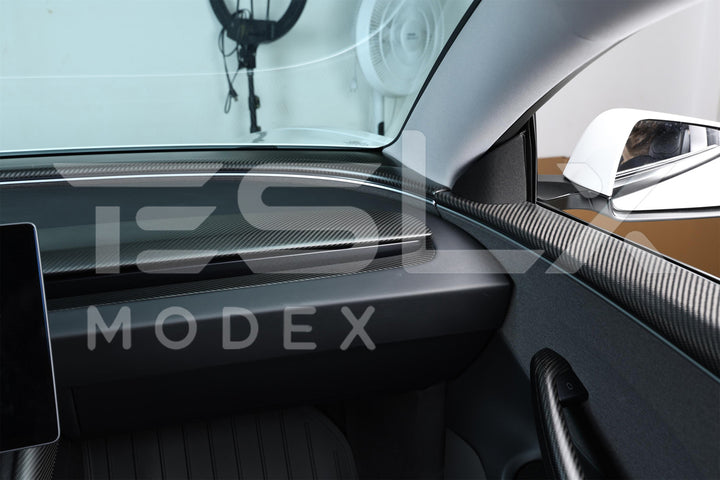 2017-Up Tesla Model 3 &amp; 20-24 Y Carbon Fiber Interior Instrument Trim