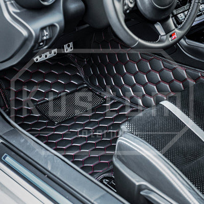 2022+ Toyota GR86 / Subaru BRZ Honeycomb Leather Floor Mat Liners