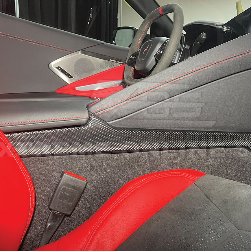Corvette C8 DRY CARBON FIBER Center Console Side Panel Cover