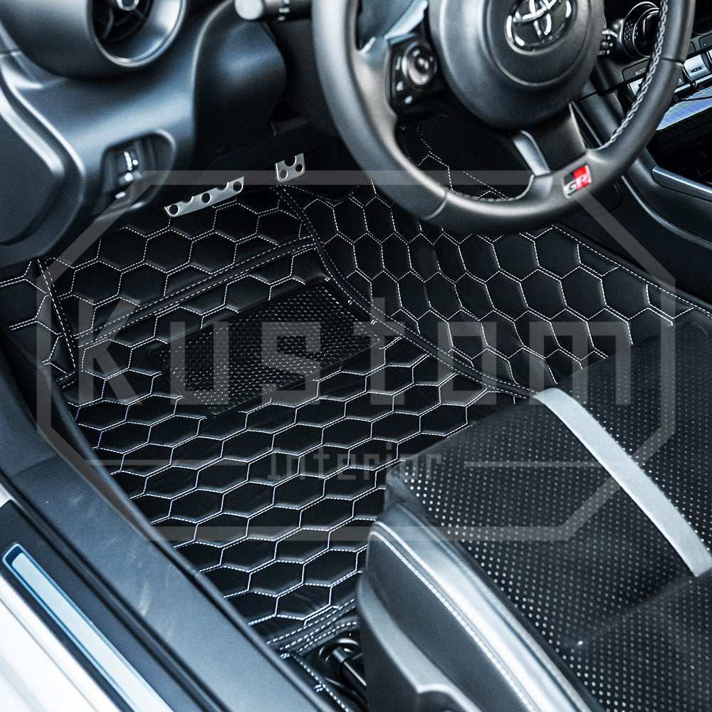 2022+ Toyota GR86 / Subaru BRZ Honeycomb Leather Floor Mat Liners