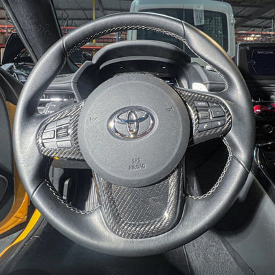 2020-Up Toyota Supra Carbon Fiber Steering Wheel Trim Cover