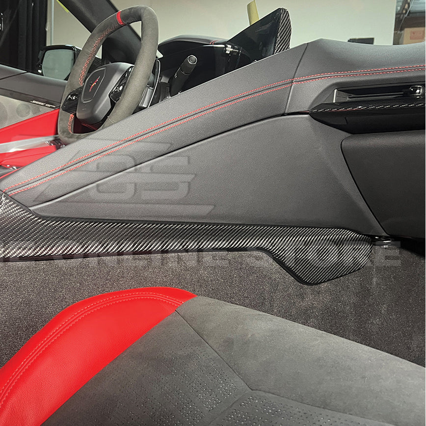 Corvette C8 DRY CARBON FIBER Center Console Side Panel Cover