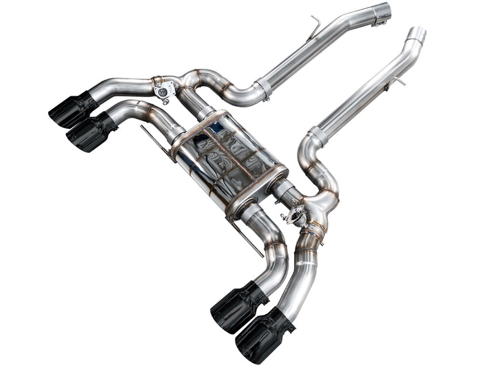 AWE Valved SwitchPath™ Axleback Exhaust for BMW F97 X3 M / F98 X4 M - Diamond Black Tips