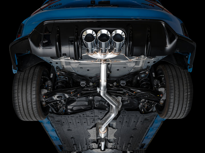 AWE Track Edition Exhaust for FL5 Civic Type R - Triple Chrome Silver Tips