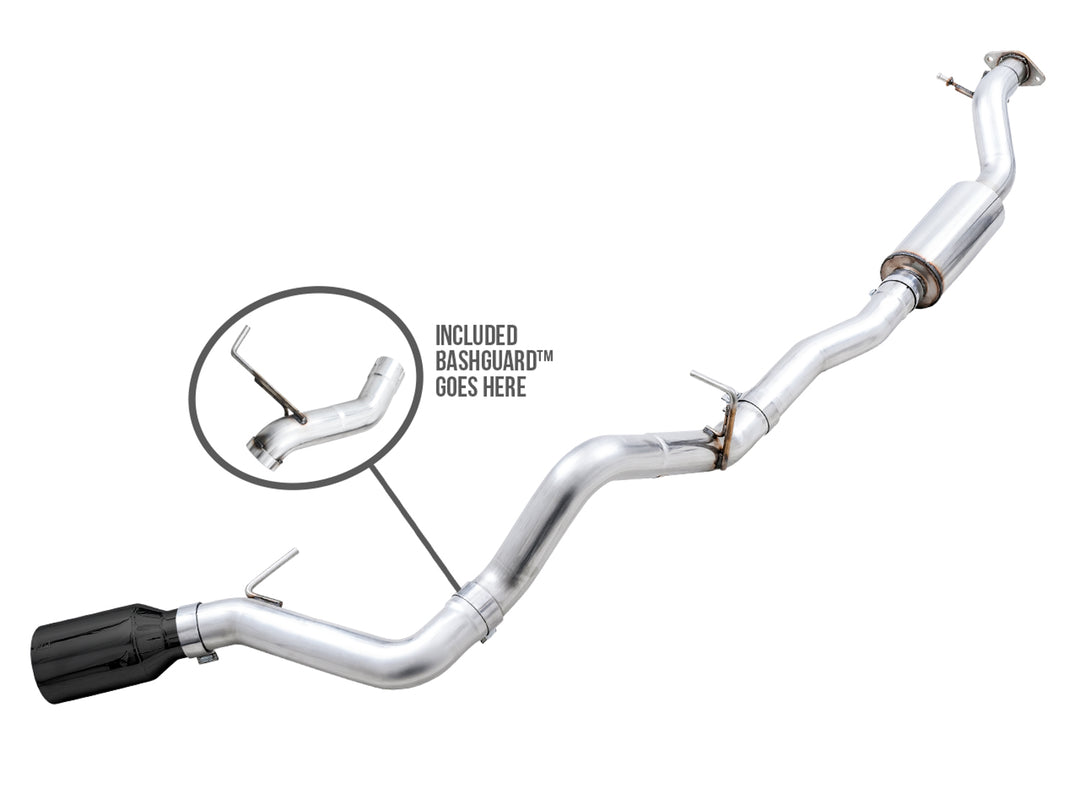 AWE 0FG Catback Exhaust for Ford Bronco with BashGuard™ - Single 5" Diamond Black Tip