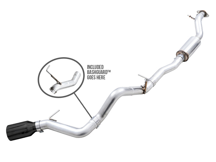 AWE 0FG Catback Exhaust for Ford Bronco with BashGuard™ - Single 5" Diamond Black Tip