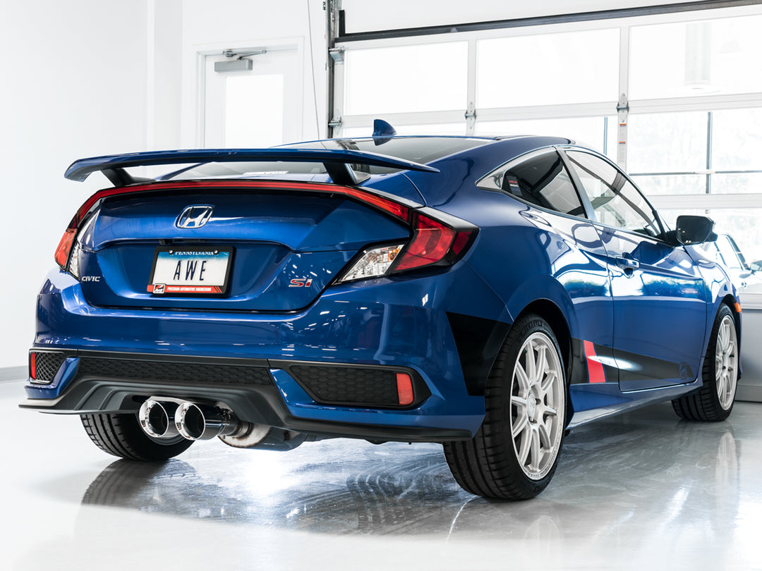AWE Touring Edition Exhaust for 10th Gen Civic Si Coupe / Sedan (includes Front Pipe) - Dual Chrome Silver Tips