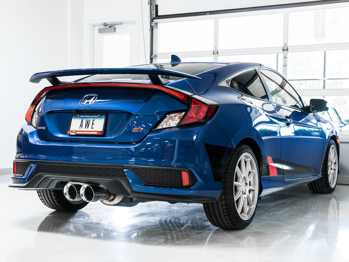 AWE Touring Edition Exhaust for 10th Gen Civic Si Coupe / Sedan (includes Front Pipe) - Dual Chrome Silver Tips