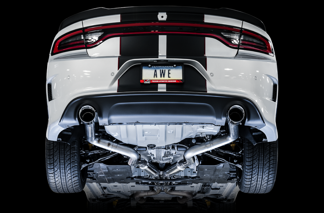 AWE Track Edition Exhaust for 15+ Charger 6.4 / 6.2 SC - Chrome Silver Tips
