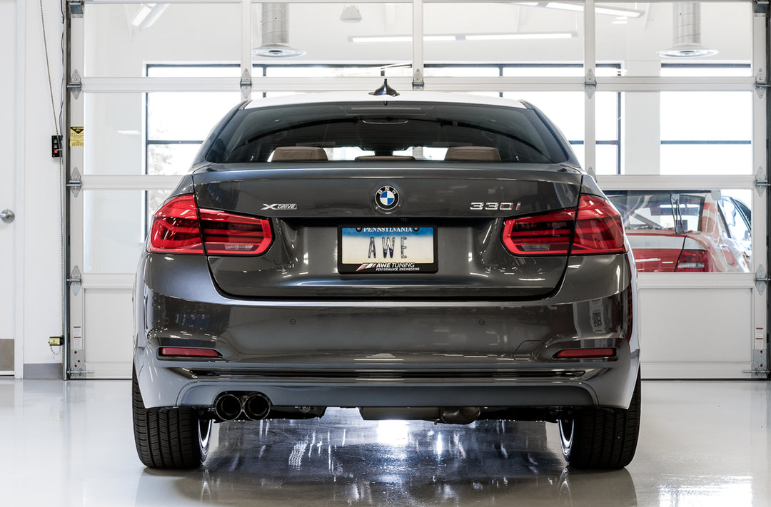 AWE Touring Edition Axle-back Exhaust for BMW F3X 28i / 30i, Single Side -- Diamond Black Tips (80mm)