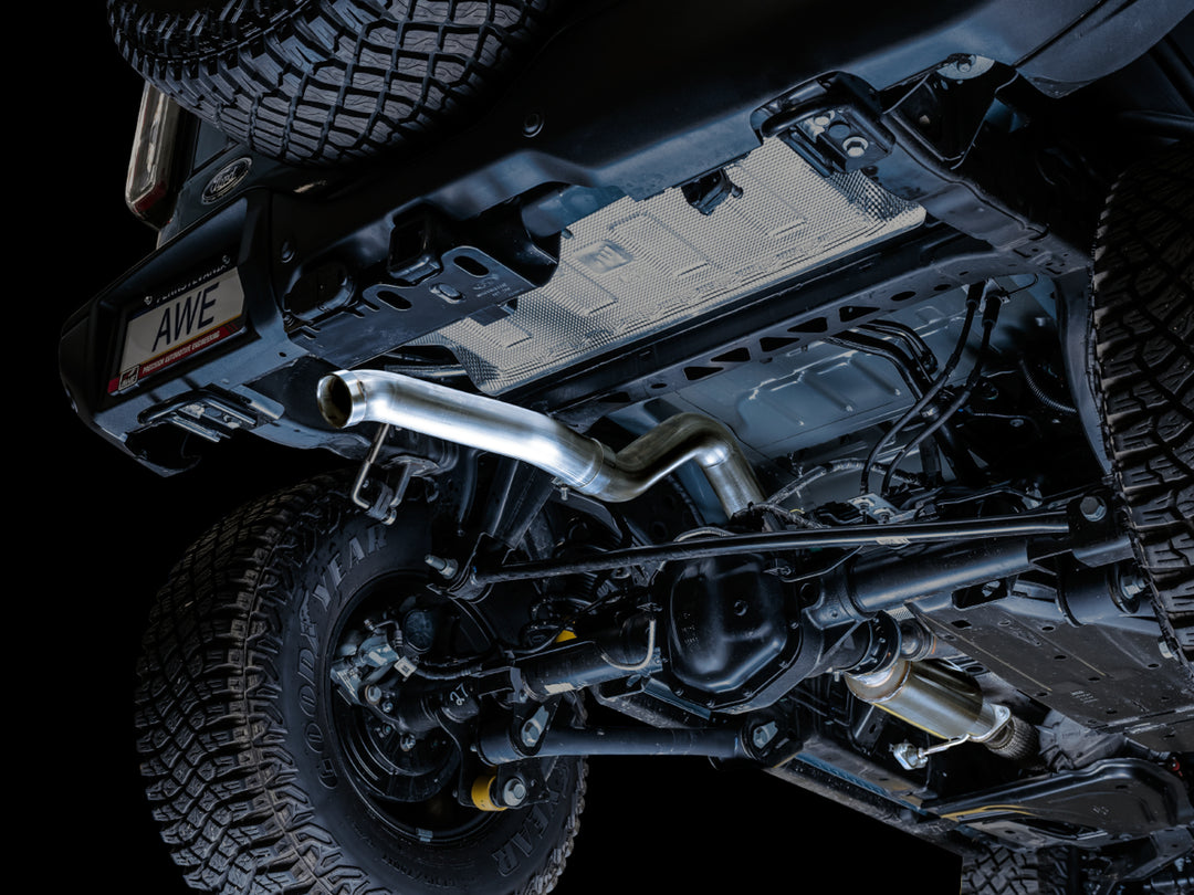 AWE 0FG Catback Exhaust for Ford Bronco with BashGuard™ - no tips