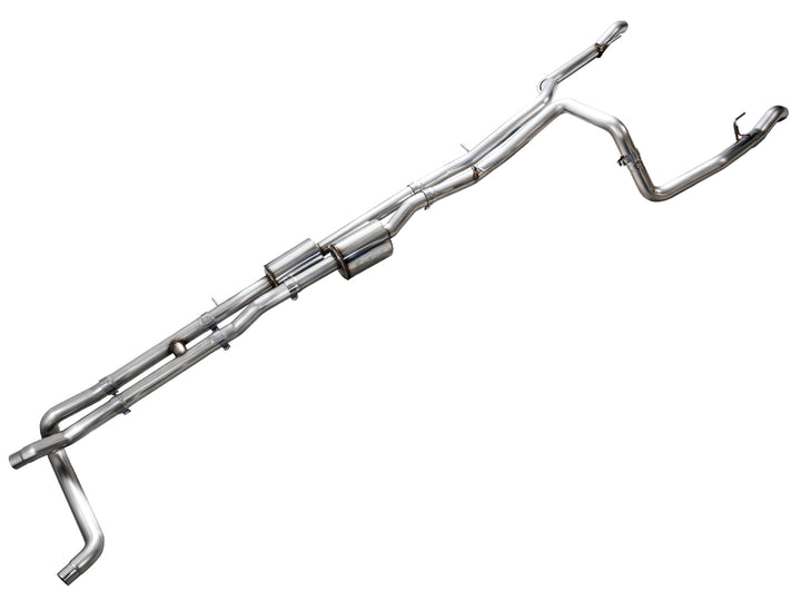 AWE 0FG Catback Split Rear Exit Exhaust for 4th Gen Silverado/Sierra 1500 6.2L (with bumper cutouts) - OE Tips