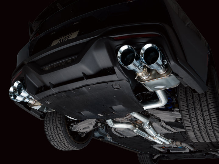 AWE SwitchPath™ Exhaust for S650 Ford Mustang Dark Horse - Quad Chrome Silver Tips