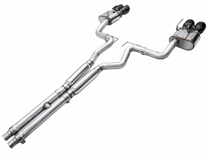 AWE SwitchPath™ Exhaust for S650 Ford Mustang GT Fastback - Quad Diamond Black Tips